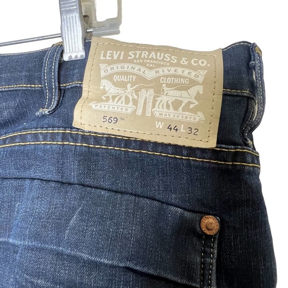 Levi’s 569 Loose Straight Dark Wash Jeans 44 x 32 - Picture 5 of 8